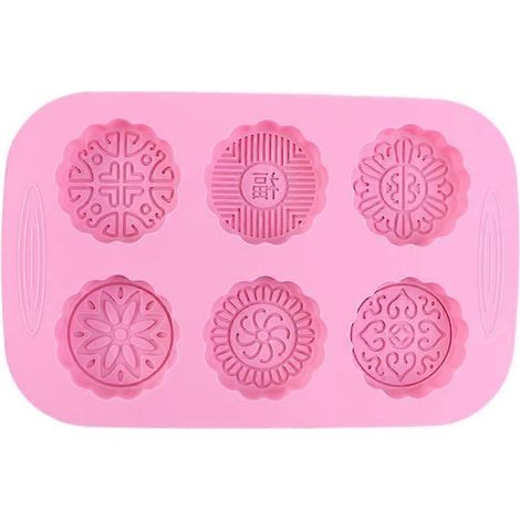 Moule à pâtisserie en silicone, moule à gâteaux de lune à 6 cavités, plaque antiadhésive, idéal pour la confection de muffins, cupcakes et chocolats. (1/5)