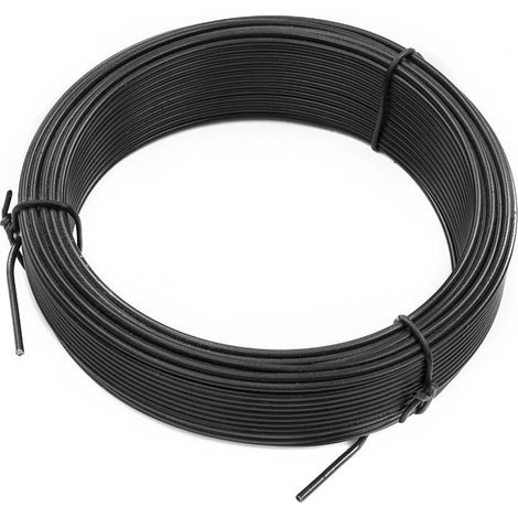 Fil d'attache de clôture de jardin 2,0 mm galvanisé, anthracite vert 25m 50m anthracite RAL 7016 / 2,0 mm x 25 m