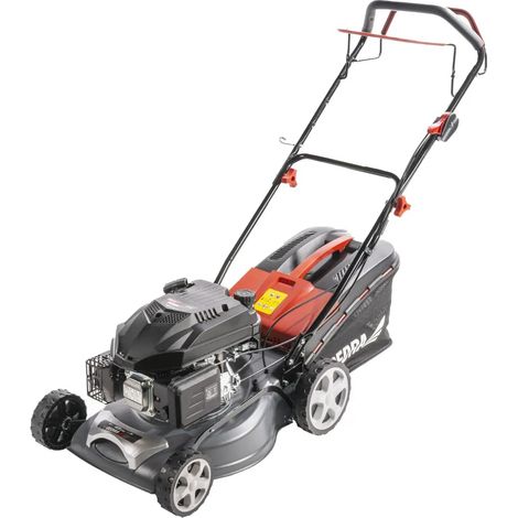 Tondeuse à Gazon à Essence avec entraînement 2,7 KW, 139 CC, Largeur de Coupe 43 cm, avec Roue motrice, réglage Central de la Hauteur de Coupe (25-75 mm), Couvercle en métal (1/5)