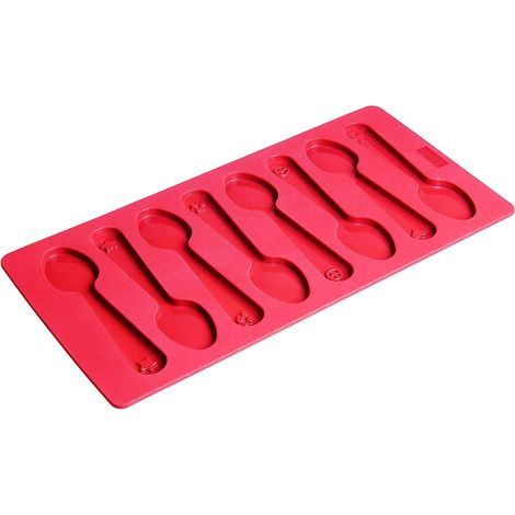 Lurch 83070 caffè Cucchiaio 15 x 30 cm, 8 stampi, Silicone, Rosso Rubino, 12 X 17,5 X 1,5 cm (1/5)