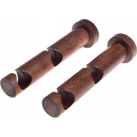Soporte doble de madera para barra de cortina de 20 mm de diámetro, aliso, 2 unidades. (1/5)