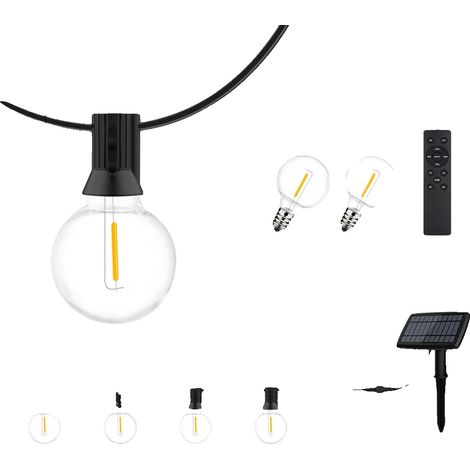 Guirnalda de luces solares, control remoto, diseño irrompible, G40 20M 42LED (1/2)