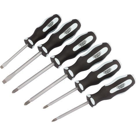 Draper 6-Piece Heavy-Duty Professional Screwdriver Set with Soft Grip Handles in PVC Storage Case (1/5)