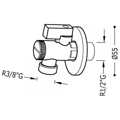 Robinet d’arrêt avec filtre R.1/2” - R.3/8” - TRES 9134525 (1/2)
