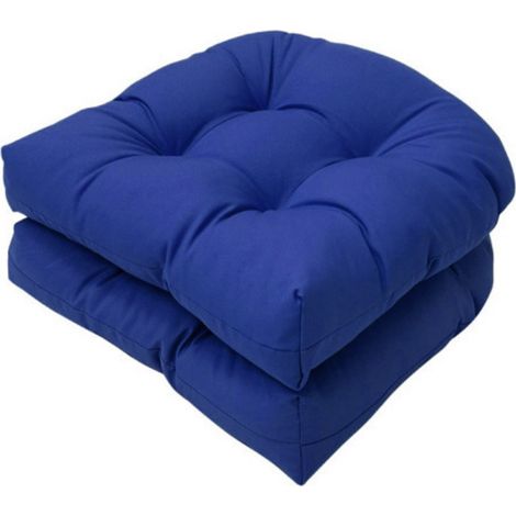 2 coussins de chaise 48x48 cm, polyester résistant, épaisseur 5 cm, usage intérieur et extérieur (1/5)