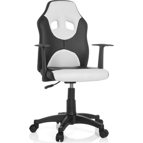Chaise de bureau / Siège pivotant KID GAME AL noir/blanc hjh OFFICE