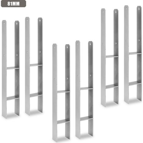 Jiubiaz Pfostenanker für den Außenbereich – extra robust, witterungsbeständig und ideal für Holzpfosten im Garten - 81mm 6x