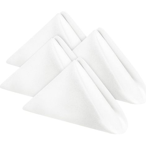 [Paquet de 24] Serviettes en tissu, blanches, en polyester (1/4)
