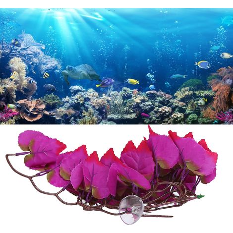 Künstliche Wasserpflanzen, Reptilien, Aquariendekoration, künstliche Pflanzen, künstliche Ranken, mehrfarbige Hängeblätter T-1034J1 (1/5)
