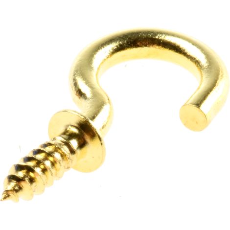 Rs Pro – Crochet de rangement en laiton brut – Diamètre intérieur 6mm – Lot de 10 – Pour fixation dans espaces confinés
