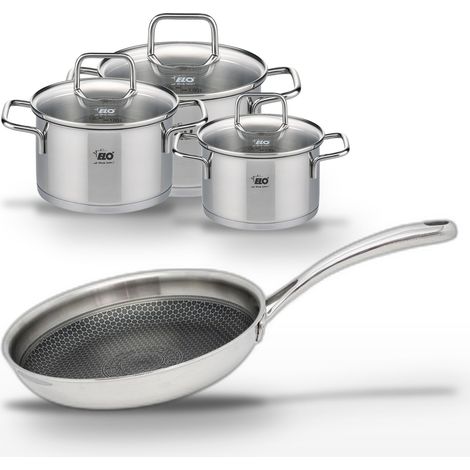 Lot Poêle 24cm & 3 Faitouts Elo Relief Evolution (1/5)