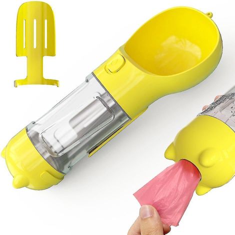 Pet Cat Dog Bouteille d’eau Feeder avec pelle à caca Sac en plastique Bol à boire Distributeur de nourriture (1/4)