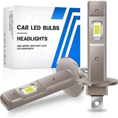 Bombilla LED H1 para faros delanteros - Kit de conversión sin ventilador, luz blanca fría de 6500K PZCC (1/4)