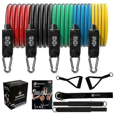 Resistance Bands Set (11pcs) Exercise Bands With Door Anchor Handles Carry Bag Legs Ankle Straps For Resistance Training Physical Therap (1/5)