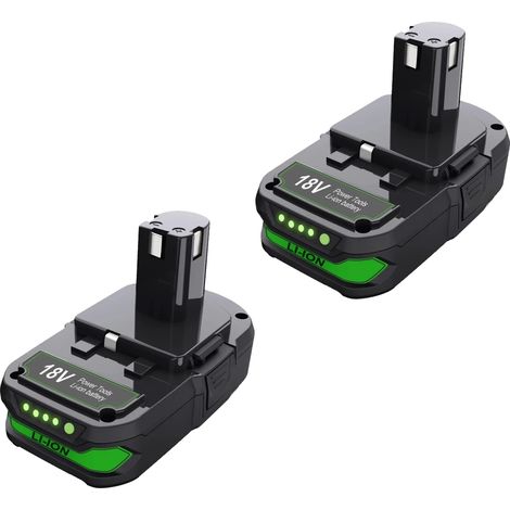 Batería de iones de litio, capacidad de 3000 mAh, voltaje de 18 V, compatible con Ryobi, 2BAT, 18V-a (1/2)