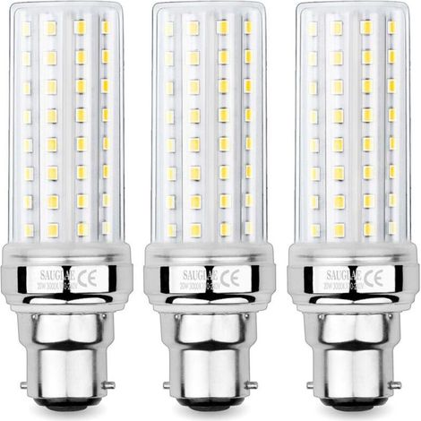 Ampoules de Maïs LED 20W, Équivalent 150W Ampoule Incandescente, 2300LM, 3000K Blanc Chaud, Ampoules à B22 Baïonnette, 3 Pièces (1/4)