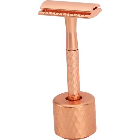 Kit de tondeuse à barbe manuelle à double tranchant pour homme, avec manche long et support. (1/5)