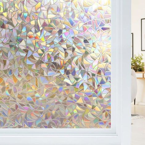 Pellicola per finestre, pellicola oscurante, effetto arcobaleno, 30x200 cm, pellicola decorativa per finestre per ufficio e casa