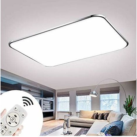LED Plafonnier Dimmable 72W Avec Télécommande Salon Lampe Moderne Plafonniers Cuisine Salle De Bains Couloir Chambre (1/5)