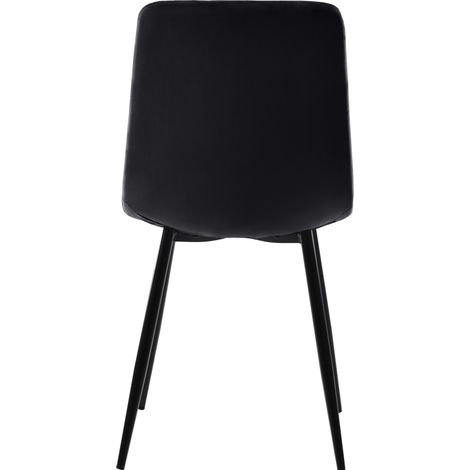 Ensemble repas 5 pièces avec table extensible 140-179,5 x 80 cm, 4 chaises en velours noir, piètement métal (1/5)