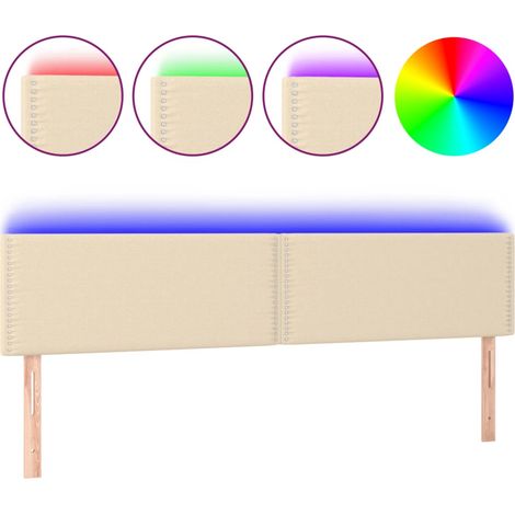 Maison Exclusive - Cabecero con LED de tela color crema 180x5x78/ (1/5)