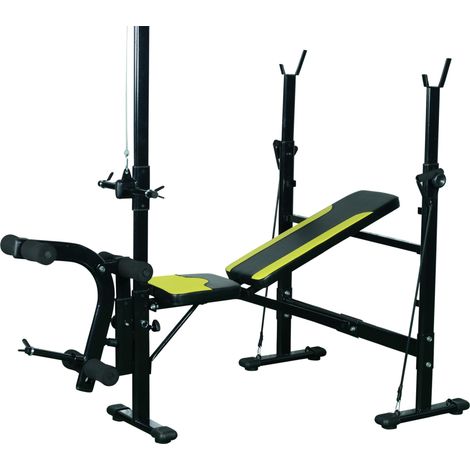 Stazione Fitness Multifunzione 175x110x202 cm in Acciaio Nero