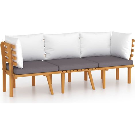 Mobili da giardino mobili da esterno Set di mobili da 3 pezzi con cuscini in legno massello di acacia 020015925