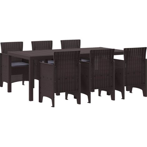 Garten Essgruppe 7 pcs Braun Polypropylen