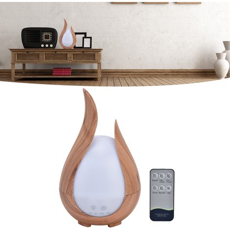 Humidificateur imitation bois 200 ml, humidificateur d'aromathérapie avec télécommande, humidificateur avec veilleuse d'ambiance, diffuseur d'aromathérapie imitation bois, livré avec batterie intégrée (1/5)