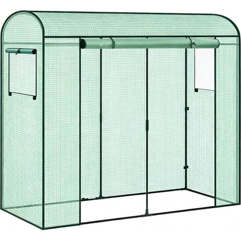 CHICFURN Invernadero de jardín 200x68x170 cm de acero verde para hierbas y verduras, montaje fácil (1/5)