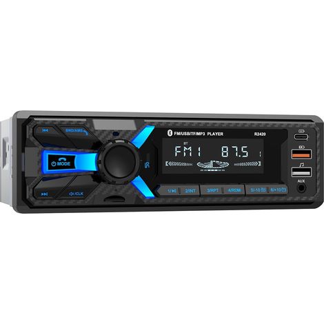 Autoradio Bluetooth, Poste Radio Voiture avec Ports de Charge Type-C, AM/FM autoradio 1 DIN, 30 Stations mémorisables, Ports 2 USB/AUX/SD,Compatible systèmes Android et iOS (1/5)