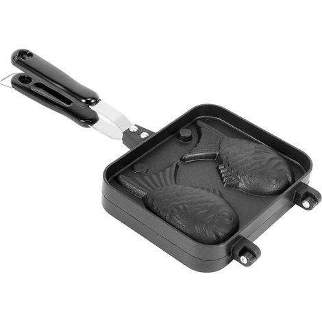 Poêle à gaufres en forme de taiyaki, poêle à crêpes japonaises double, poêle à frire (1/4)