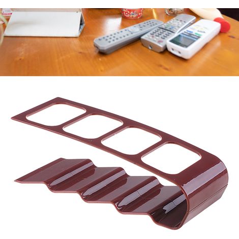 TV-Organizer aus Kunststoff mit 4 Fächern – Fernbedienungshalter für Multimedia-Zubehör (7x18cm, Braun) (1/5)