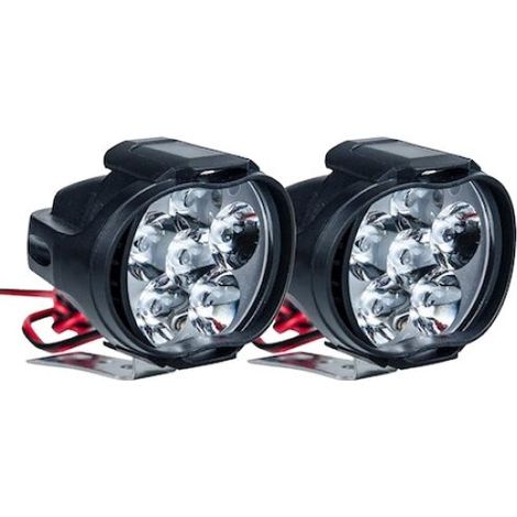 Phare LED Moto - 10 W - 1000 Lm - Température Couleur 6000 K - 6 LED - Pour Utilisation Routière - Lot de 2 (1/5)
