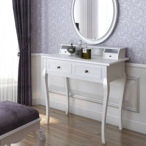 Coiffeuse Moderne de Luxe avec Miroir et Éclairage LED, Table de Maquillage Élégante avec Rangement Spacieux et Tabouret Confortable, Design Contemporain pour Chambre à Coucher (1/5)