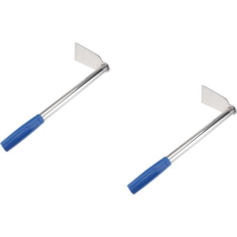 2 Pièces Petite Houe en Acier Inoxydable Plantation Jardinage Houe Petite Houe à Main Houe De Jardinage Compacte Houe De Plantation De Fleurs Creuser Le Sol Houe Caoutchouc Silver (1/5)