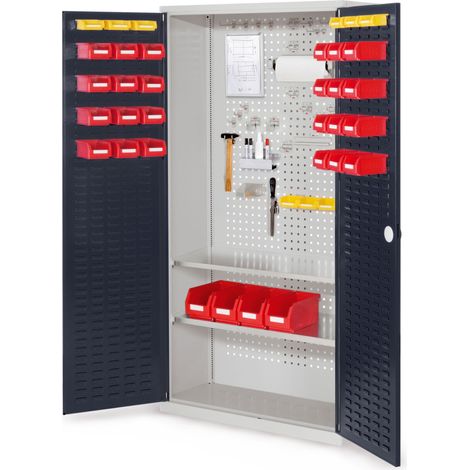 Kappes ®RasterPlan Werkzeugschrank 1950x1000m Modell 5 Tiefe 410mm Schlitzplattentüren anthrazitgrau