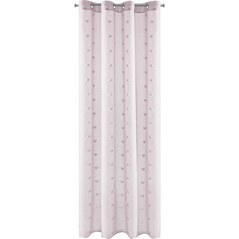 Benay-Gardine 140x250 rosa silberne Herzen