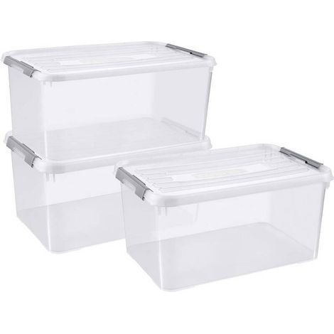 [NEUWERTIG] B-Ware Curver Kunststoffbox Box Aufbewahrungsbox Lagerbox Wäschebox Regalbox Deckel (1/2)