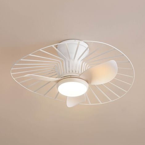 Dimmbarer weißer LED-Deckenventilator mit wechselbarer Farbtemperatur 66 cm - Melvin