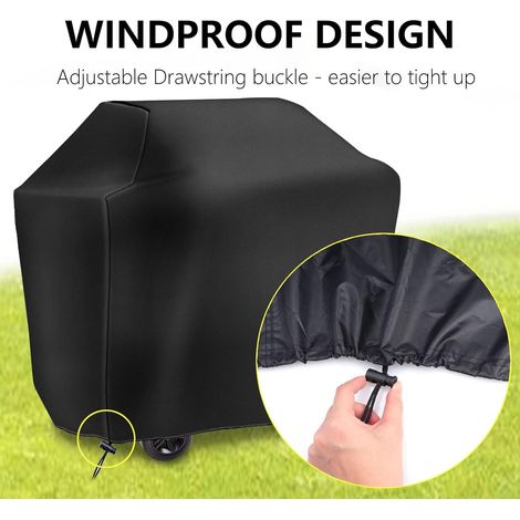QAZQA Housse Barbecue ,Housse Barbecue Gaz Bache Barbecue de Protection BBQ Couverture Anti-UV Imperméable pour Weber, Holland, Jennair etc, 145 x 61 x 117 cm