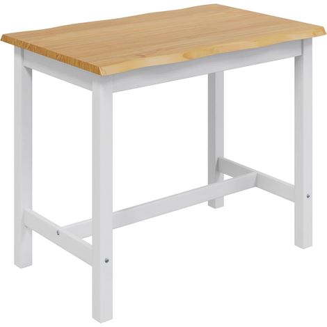 Hohe Bar-Tisch EKAI Weiß 112 x 70 x 91 cm Massives Kiefernholz VidaXL (1/5)