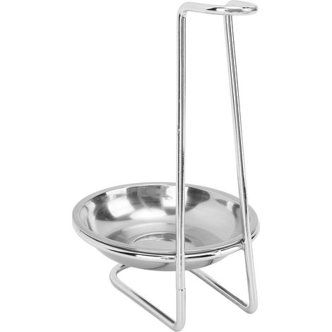 Support vertical pour louche, repose-cuillère, en acier inoxydable, facile d'accès, pour ustensiles de cuisine et casseroles, couleur argent, avec 1 assiette. (1/5)