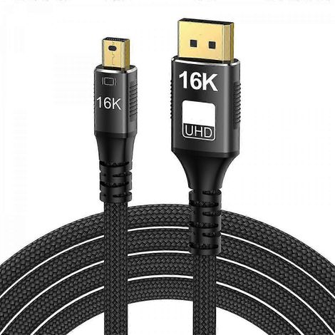 Adaptateur Mini DP vers DP 2.1 16K, mâle-mâle, prend en charge 16K@60Hz et 8K@120Hz, multicolore. (1/5)