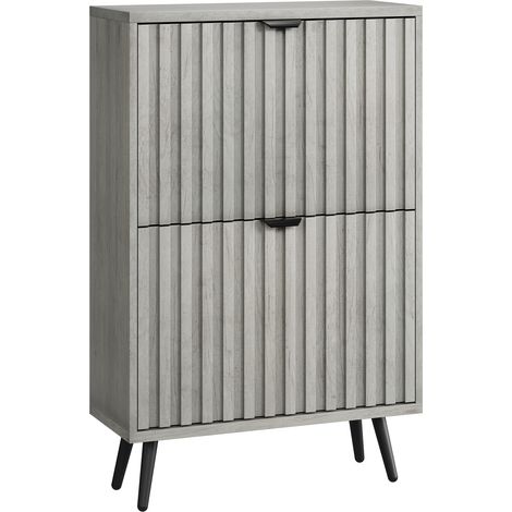 Scarpiera, con cassetti, 60 x 24 x 94 cm, grigio (1/5)