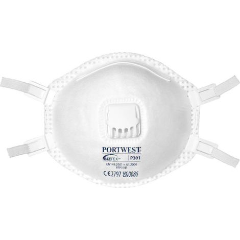 Mascarilla con válvula FFP3 para polvos, nieblas y humos PORTWEST P301 (pack de 10 uds)