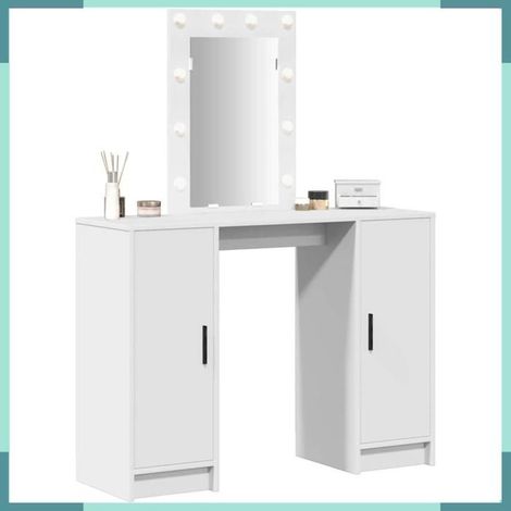865181 Table de Toilette Blanc 102 x 33 x 135 cm Bois d'ingénierie (1/5)