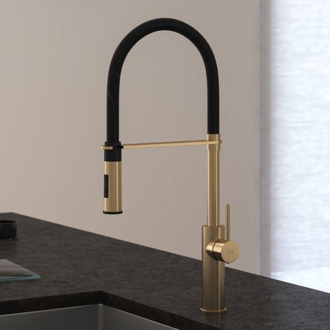 Kronenbach Lima Professional Einhebel Küchenarmatur mit schwenkbarem, flexiblen Auslauf, Handbrause mit 2 Strahlarten (1/5)
