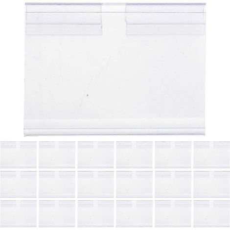 Porte-étiquettes transparents pour étagères, étiquettes publicitaires simples, lot de 50 (1/5)