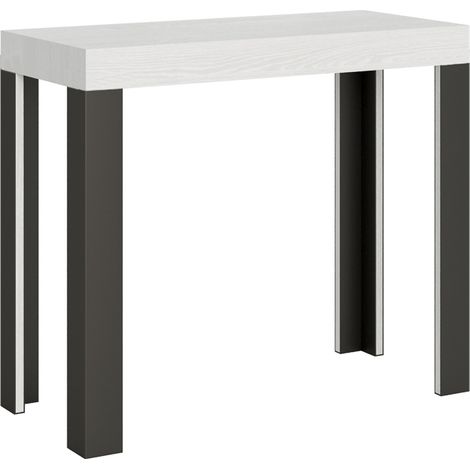 Tavolo consolle "Rimini" allungabile in legno per sala da pranzo -Allungabile fino a 300 cm / Classic / Bianco Frassino (1/5)